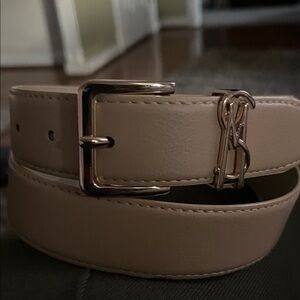Steve Madden Tan Leather Belt with Gold Buckle